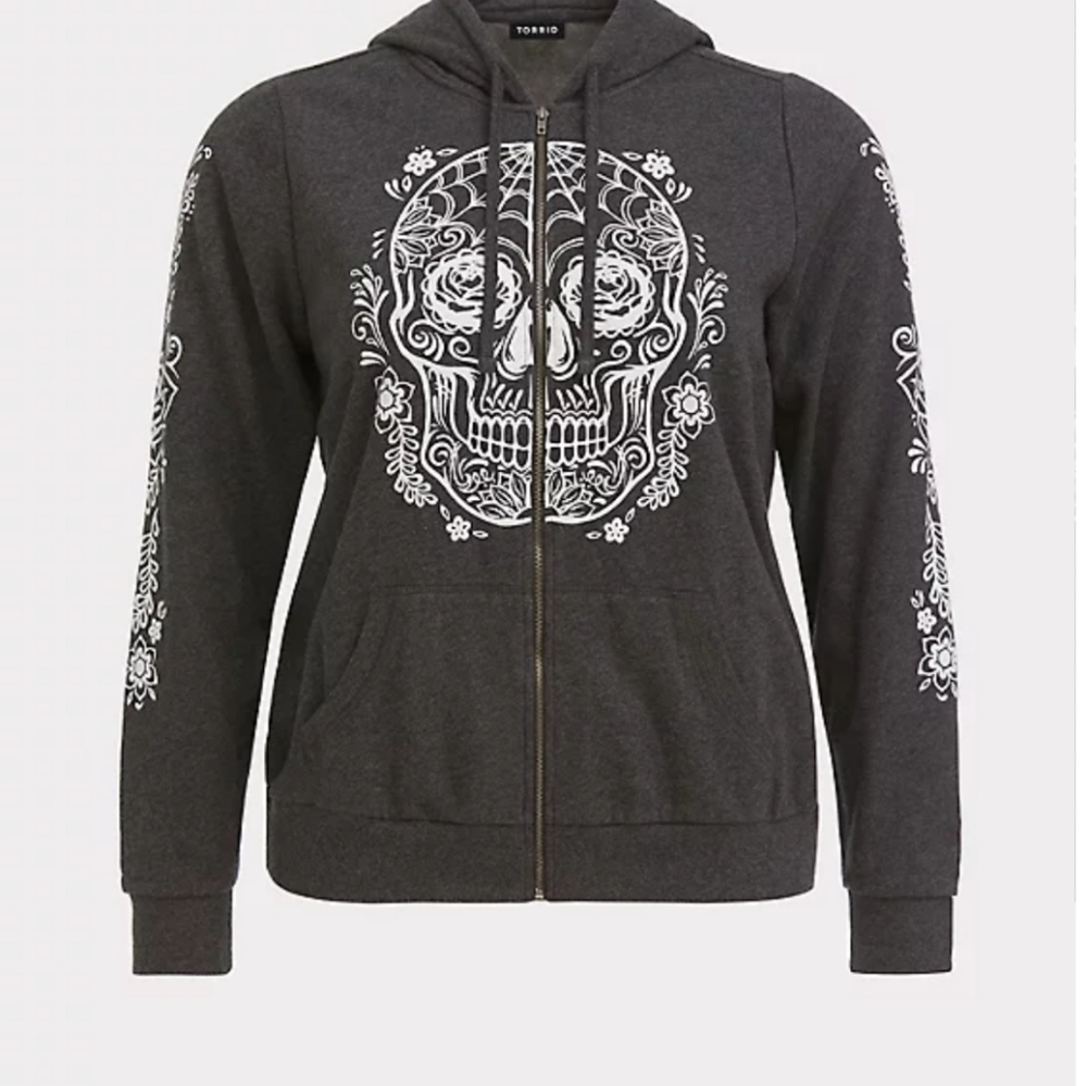 Torrid Sugar Skull Zip Hoodie